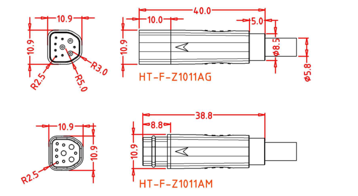 Z1011A 10 pin Motor connector Buy HTFZ1011A, e bike motor connector